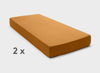 It-Fits fitted sheets for adjustable beds in Ginger Brown on a split king mattress, ensuring the corners stay firmly in place with deep pockets.