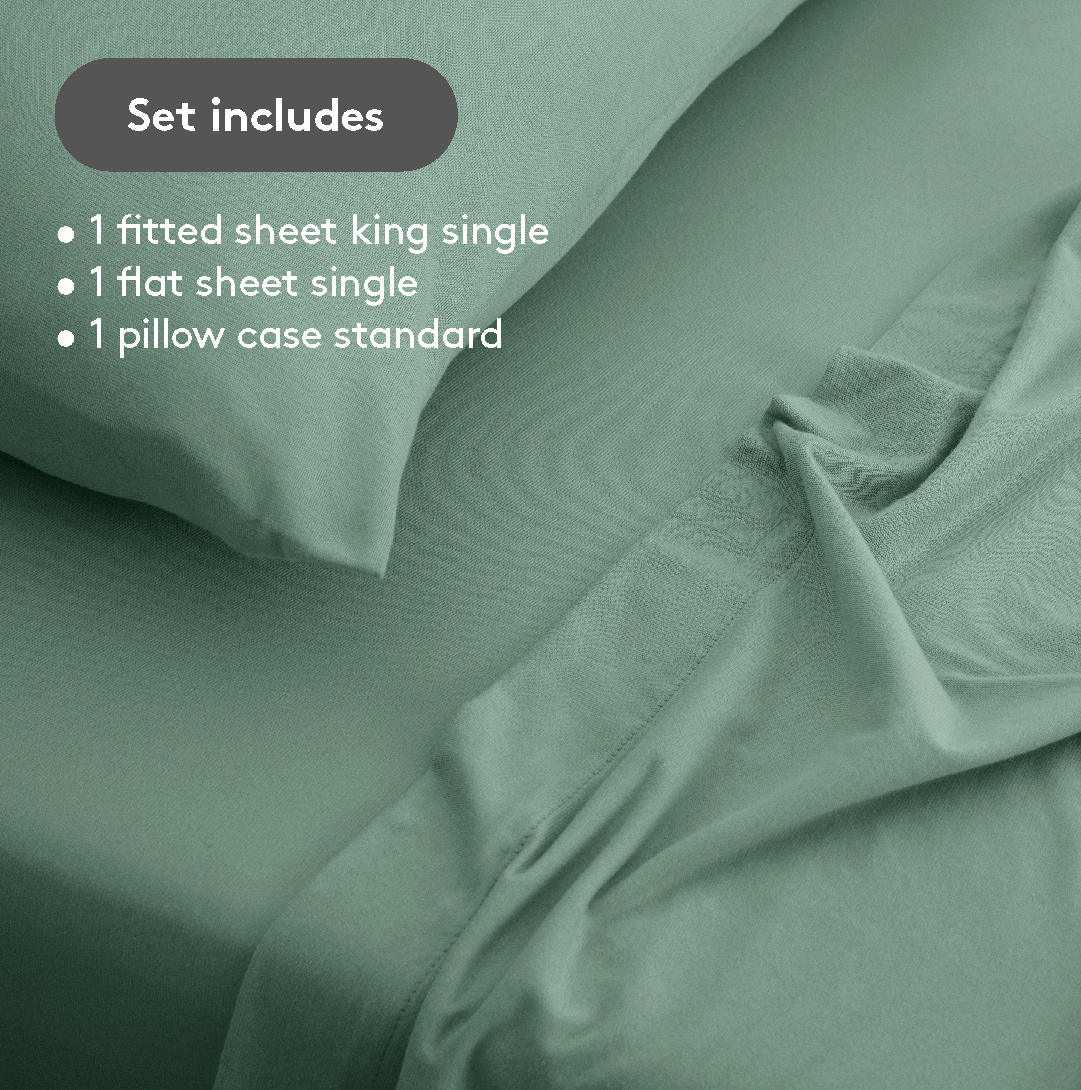 Itfits sage jersey sheet set – king single
