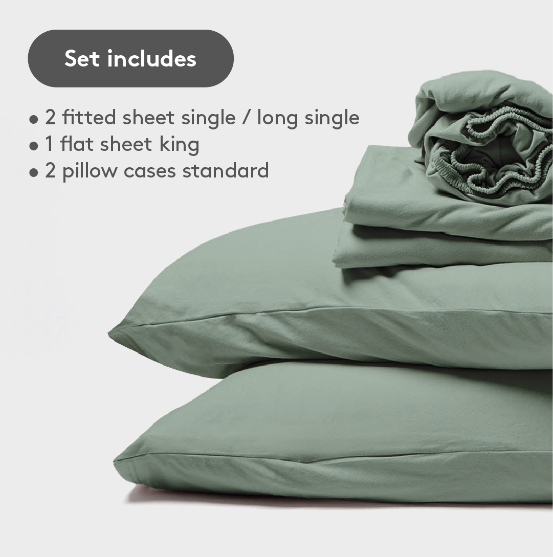 Itfits sage jersey sheet set – split king