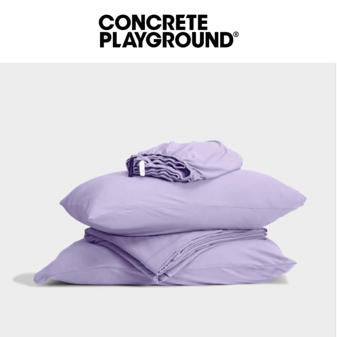 It-Fits jersey sheets featured in Concrete Playground as best bed sheets