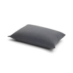 Charcoal grey cotton jersey pillowcase on a white background