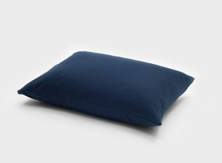 Breathable cobalt blue jersey pillow slip by It-Fits, made from 100% Australian cotton, shown on a pillow, one pack.